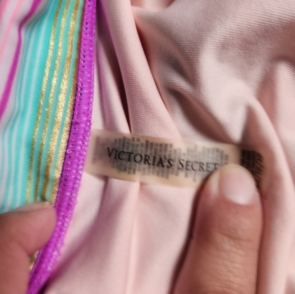 Victoria Secret Blue, Pink, Red, Gold 2 Piece Bathing Suit size 34D/XS - Picture 6 of 9